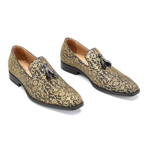 Image of Meijiana Mens Loafers Wedding Dress Shoes Slip-On Loafers for Men Tuxedo Suit Shoes