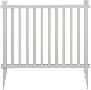Zippity Outdoor Products ZP19037 No Dig Baskenridge Semi-Permanent Vinyl Fence, White (36in H x 42in W)- 2 pack