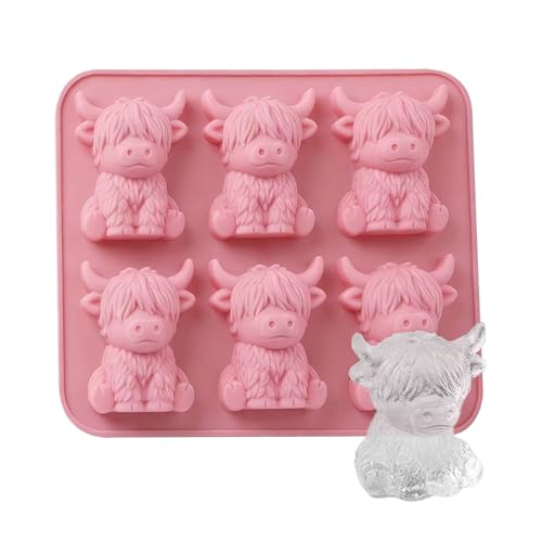 Cubiteras para congelador - Bandeja de Hielo Reutilizable de 6 Cavidades,Utensilios de Cocina de Dibujos Animados,para en cocina, bebidas, comida, camping, viajes, whisky, vino, bourbon