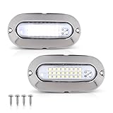 ALLGOOD LED Pontoon Boat Docking Light Bright White Housing Marine Boat White Lighting Waterproof Interior Lights 12V 2 Pcs