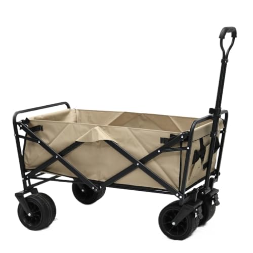 Carrito de playa plegable todo terreno para camping, jardinería y pesca, carrito de compras de 4 ruedas, carrito de arena portátil para actividades al aire libre