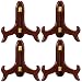 Display Stand,4 Packs Wooden Plate Stand, Brown Easels Plate Holders to Display Pictures, Oriental Furniture Wood Plate for Weddings Home Decoration, Birthday Tables (D)