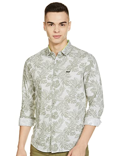Image of The Indian Garage Co Men Slim Fit Tropical Full Sleeves Cutaway Collar Casual Shirt