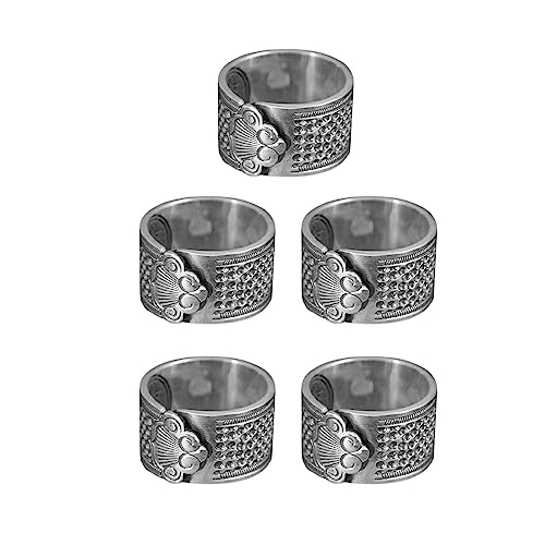 Colaxi 5Pcs Sewing Thimble Sewing Thimble Finger Protector Alloy Sturdy Fingertip Thimble Thimble for Hand Sewing for Needlework Embroidery