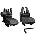 ZLIXING Foldable Front and Rear Sights Low Profile Flip up Sights Tactical Pop up Backup Sights for Picatinny Rail