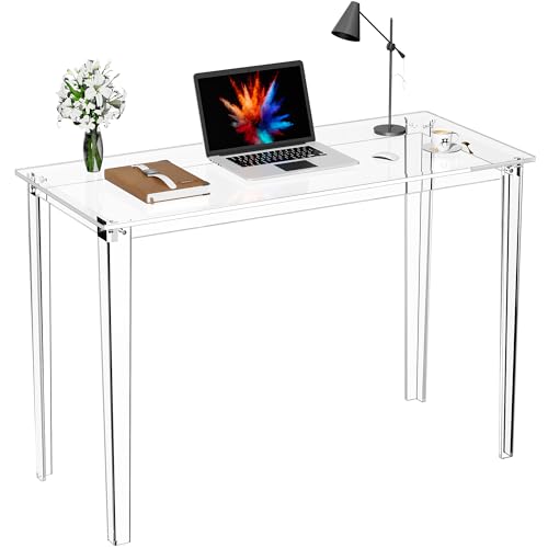 Acrylic Desk Clear Modern Writing Table for Home Office (Clear Large)