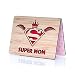 Wooden Mothers Day Card; Perfect Mothers Day Gift for Wife, Mom, Daughter, Grandma or Aunt; Unique Laser Cut Supermom Design; Ideal Happy Birthday mom Card; True Keepsake Happy Birthday Card for mom
