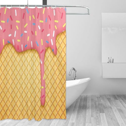 Rideau de douche polyester imprimé avec bouton-pression et accessoires de bain - 4