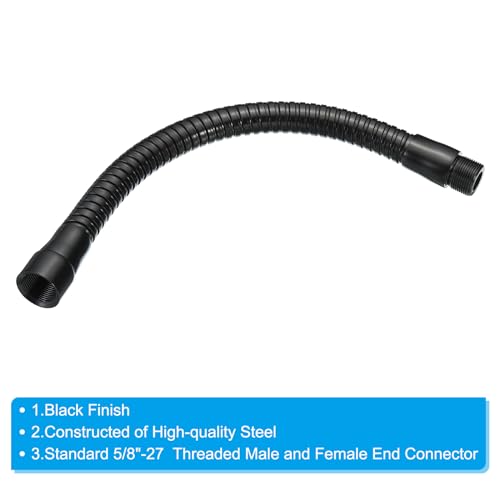 Bras de microphone flexible de 10 pouces PATIKIL structure métallique noire 5/8"-27 - 3