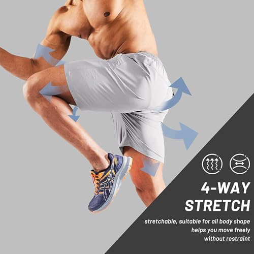 Image of CBlue Men's Outdoor Quick Dry Lightweight Sports Shorts 2 Zipper Pockets (in, Alpha, S, Regular, Combo of 2 : Black /L.Grey)