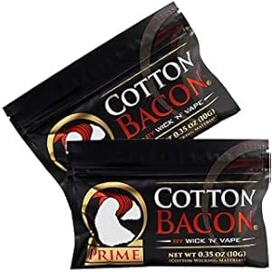 COTON POUR CIGARETTE ÉLECTRONIQUE – COTON BACON PRIME V2 – PACK DE 2 UNITÉS – 20 GRAMMES – 10 BANDES DANS CHAQUE PAQUET