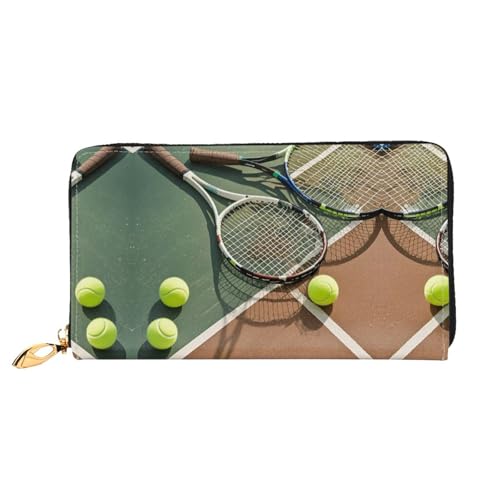 Portefeuille en cuir femme raquettes de tennis chic et fin