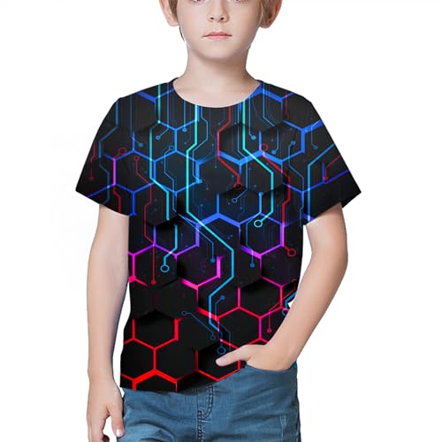 Image of LAIDIPAS Boys Girls 3D Graphic T-Shirt Short Sleeve Tops Tees 6-16 Years