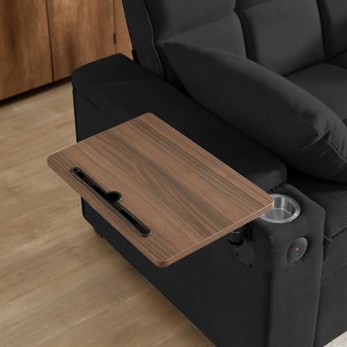 Image of KCGKCG 65 inch Pull-Out Sleeper Sofa Bed, Adjustable Backrest, Black
