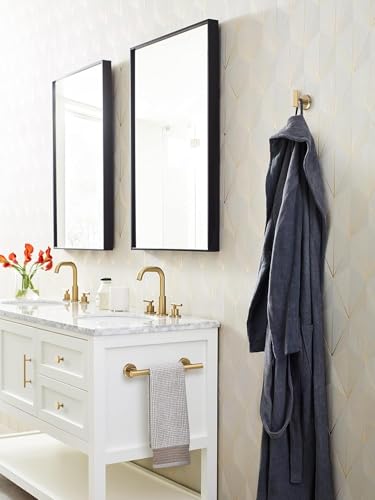 Image of Amerock Arrondi 9 inch Champagne Bronze Towel Bar | Decorative bathroom hardware in durable Stainless Steel construction; mounting hardware included for easy installation