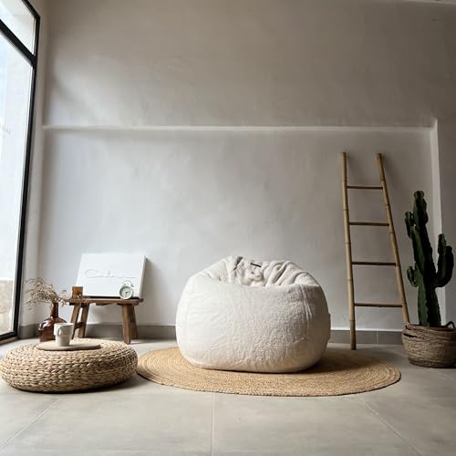 Aiire Puff Salon Borreguito Moderno - Puf Gigante con Relleno Incluido para Decoracion Habitacion Juvenil - Puffs Infantiles XXL - Bean Bag Chair Infantil XXL o Cojin de Suelo Grande Rosa - imagen 5