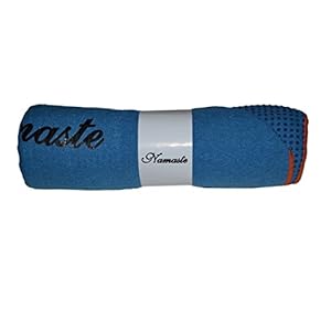 Namaste Skidless Premium Mat-Size Yoga Towel with Non Slip Grip; DEEP Blue;Exercise,Fitness,Pilates,and Yoga Gear;