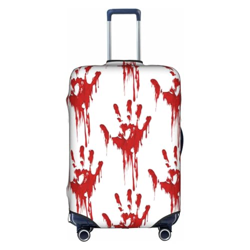 Housse de bagage élastique XL blanche valise à motif mains sanglantes