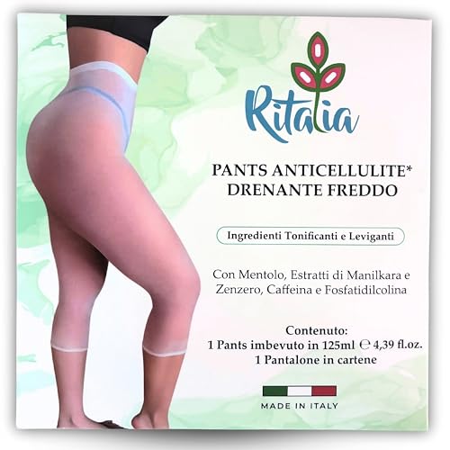 Ritalia® Vendas frias piernas Reutilizables accion DRENANTES Reductoras Efecto Frio Vegan 100% Tratamiento CRYO Leggings Profesional anticelulitis gluteos Caderas Muslos y Abdomen