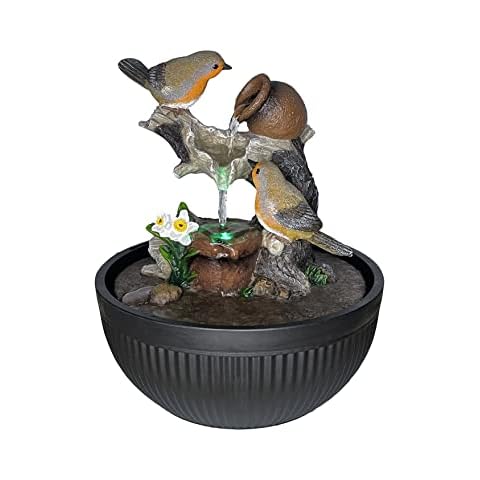 Radiant Robins Water Fountain with LED Light Cover