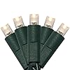 50 Count 5MM Wide Angle Led Christmas Lights SetOutdoor Led String Lights for Garden Patio Christmas Trees Decoration17 Feet Green WireWarm White