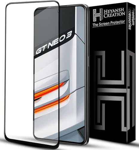 Image of HEYANSH CREATION Tempered Glass Screen Protector Compatible for Realme GT Neo 3 with Screen Guard Edge to Edge Coverage and Easy Installation Kit, Pack of 1 (Realme GT Neo 3)