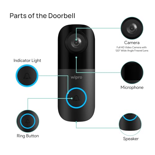 Wipro Smart WiFi Video Doorbell Pro 3MP - Image 6 of 6