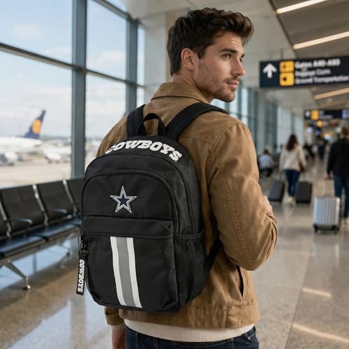 Image of NFL Dallas Cowboys Backpack - Triple Stripe Wordmark Design with Keychain