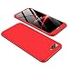 Produktbild JMGoodstore Hülle Kompatibel Huawei Honor 10,+Panzerglas Displayschutzfolie,3 in 1 Ultra Dünn 360 Full Body Anti-Kratzer Hart PC Skin Glatte Rückseite Bumper Rot