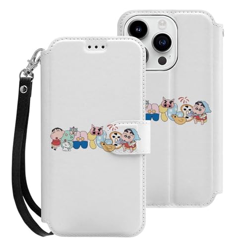 クレヨンしんちゃん iPhone15Pro用ケース 手帳型 スマホケース アイホン15Pro用 財布型カバー カードポケット スタンド機能 誕生日ギフト 人気 男女兼用