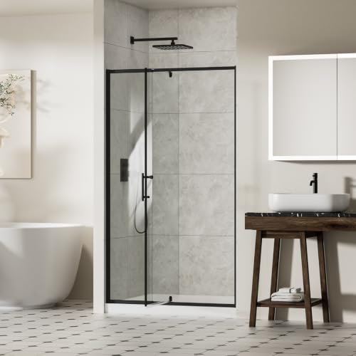ACE DECOR 38-42" W x 71" H Pivot Shower Door,Matte Black