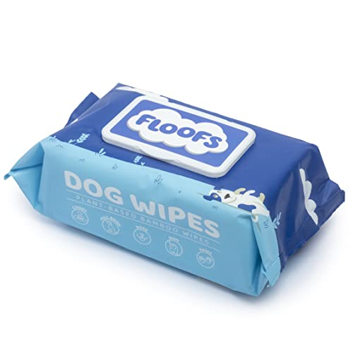 Floofs Antibacterial Dog Wipes for Paws, Body, Face & Bum | Hypoallergenic Grooming Wipes | 100 Fragrance-Free Pet Wipes for Dogs, Puppies & Cats | 15 x 20 cm, 50 gsm