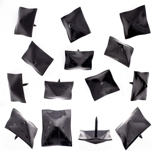 10 Pack – Iron Clavos Decorative Nails Pyramid Head 1.5 inch – Black – Decorative Accent for Home Improvement – Farmhouse Shutters, Barn Door, Furniture, Carriage Gates – Borderland Rustic Hardware