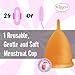 Blossom Menstrual Cup, Say No to Tampons | Get Blossom Cups for Menstrual Days| Period Cup, Reusable Menstrual Cup, Silicone Cup (Large Menstrual Cup, Orange)