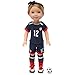 14 Inch Doll Clothes - Team USA Soccer 6 Piece Uniform,Includes Shirt,Shorts,Socks,Headwear,Football,Shoes,Fits American Girl Wellie Wishers Dolls