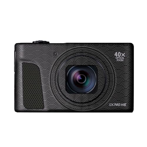 SX740HS 傷防止ビニールラップカメラスキン に適合する Canon PowerShot SX740 HS 40x カートゥーンフィルム写真アクセサリーステッカー(縁起の良い雲ブラック)