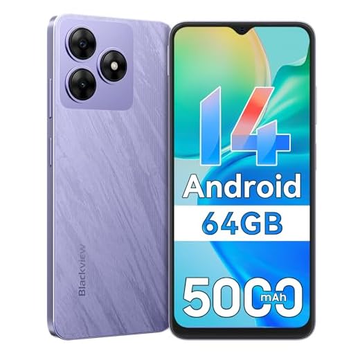 Blackview Wave 8C Smartphone Portable Débloqué Android 14, Octa-Core, 64Go+6Go/2To Extensible, Écran 6,56", Batterie 5000mAh Téléphone Portable 4G Double SIM/Face ID/GPS/OTG/FM/3.5mm 2Ans de Garantie