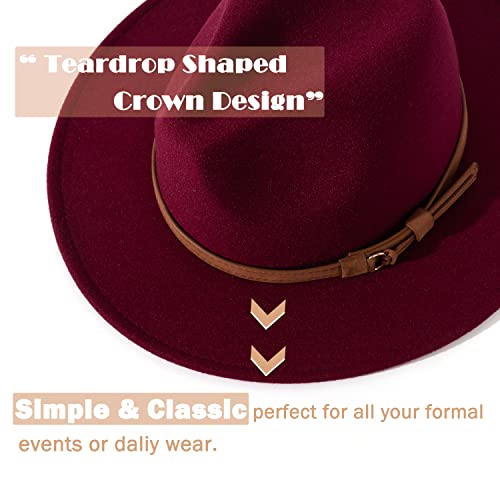Image of Lisianthus Men & Women Vintage Wide Brim Fedora Hat | Classic Belt Buckle Decor, Adjustable Drawstring, Inner Breathable Sweatband, Timeless Style, Ideal for Travel & Daily