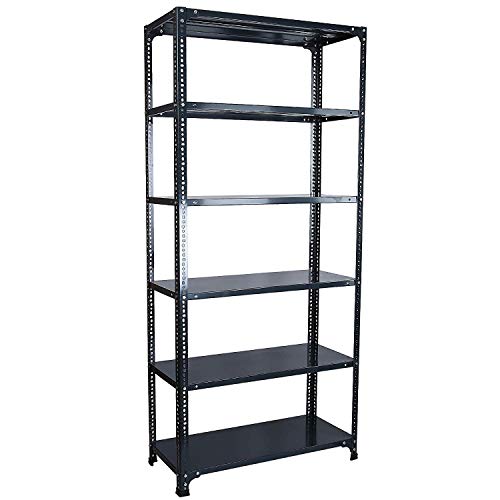 Image of SPACIOUS Multipurpose Slotted Angle Cast Iron, Adjustable Shelf Unit Garage Shelves Boltless Rack for Storage Display Storage Rack (Dimension 12 inchX36 inchX72 inch, Grey) (Grey, 6)