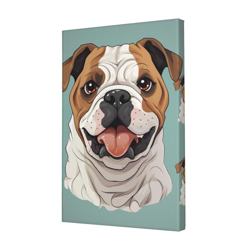 Toile de bouledogue anglais drôle tableau encadré décoration murale maison