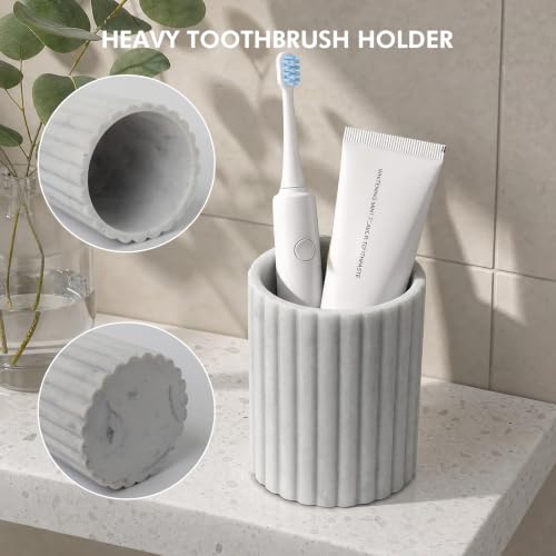 Stone-Toothbrush-Holder-Boho-Toothbrush-Holder-Aesthetic-Bathroom-Decor-Luxury-Modern-Stone-FLuted