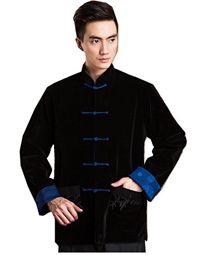 Shanghai Story Men's Chinese Tang Suit Velvet Reversible Kung Fu Jacket Coat