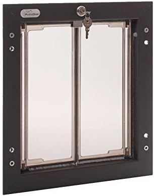 PlexiDor Bronze Dog Door for Door Mounting - Energy Efficient Weatherproof Performance Pet Door with Lock and Security Panel for Dogs &…