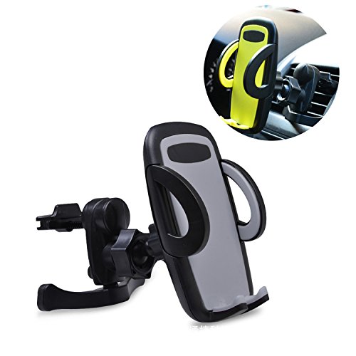 villexun Smartphones Universal Car Air Vent Mount Holder Cradle Compatible con iphone 7 7 Plus se 6s 6 Plus 6 5S 5 4S 4 Samsung Galaxy S6 S5 S4, LG Nexus, Sony, Nokia y más (negro)