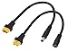 HCFeng XT60 to DC Adapter Cable XT60 Male/Female to DC 5.5mm X 2.5mm Male/Female Power Cable XT60 Charging Cable for Fatshark Skyzone FPV Monitor Power,Drone Power Cord[1ft/2Pack/m-f]