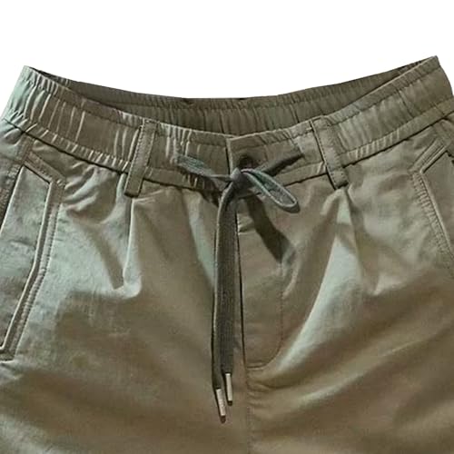 Shorts casuales de poliéster con cintura elástica y cordón, 9 in miniatura 2