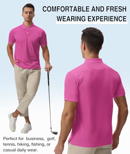 V VALANCH Polo Shirts for Men Short Sleeve Golf Polo Moisture Wicking Casual Collared Shirt Tennis Polo3