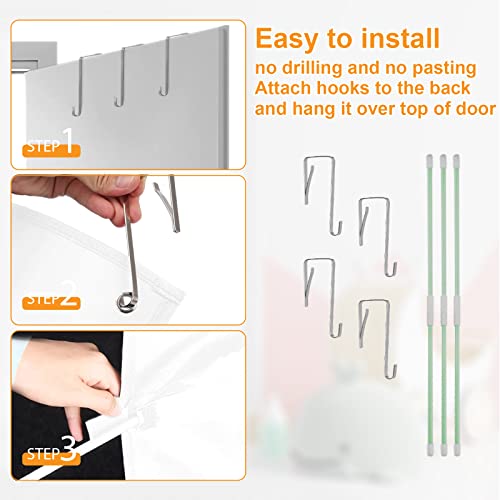 Adgoaler Stuffed Animal Storage, Over Door Stuff Animals Organizer With 4 Large Pockets For Kids Plush Stuffies, Hanging Toy Plush Storage For Nursery, Bedroom, Easy Installation (White) #TOP4