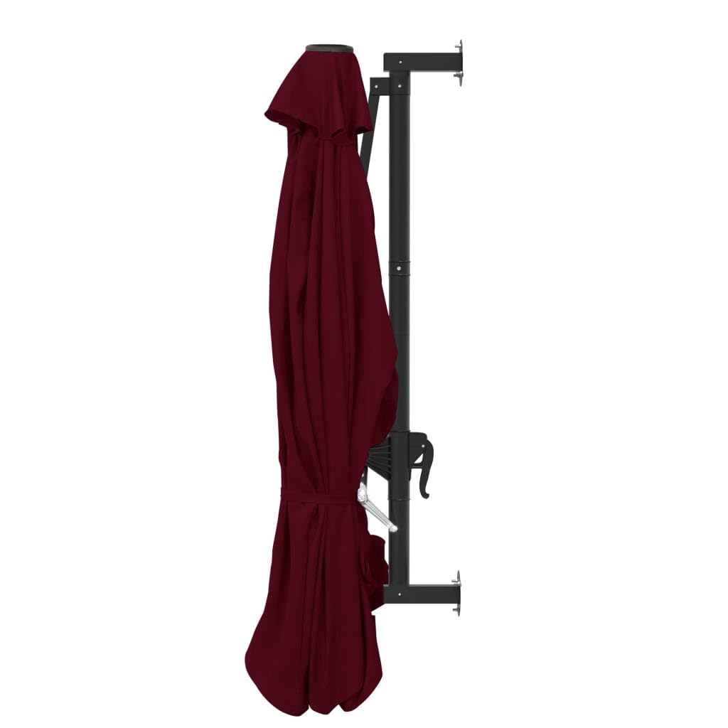 Sombrilla de Pared con Mecanismo de Manivela, Parasol de Poliéster con Protección UV, Inclinación Ajustable para Jardín, 8 Varillas de Acero, Fácil Montaje y Limpieza, Ideal