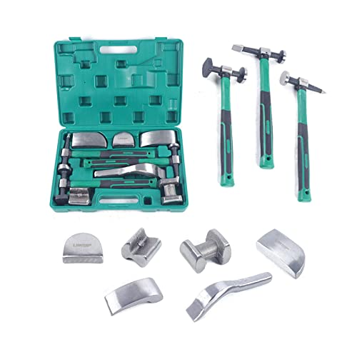 SanBouSi 9 Piece Auto Body Hammer Repair Tools, Hand Car Auto Body Work Hammer Fender Tool Dent Crowbar Repair Kit with Carrying Case